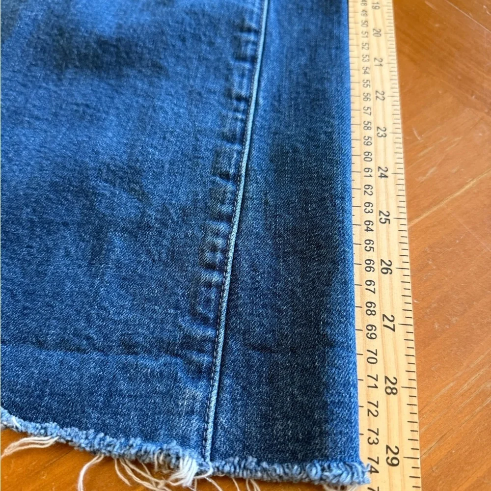 Mother The Wisher Sneak Fray Punch Buggy Denim Jeans 29 Wide Leg Raw Hem Boho